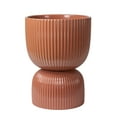 thumbnail image 1 of Mainstays 10”D x 13.5”H Round Ceramic Fulted Planter, Red, 1 of 9