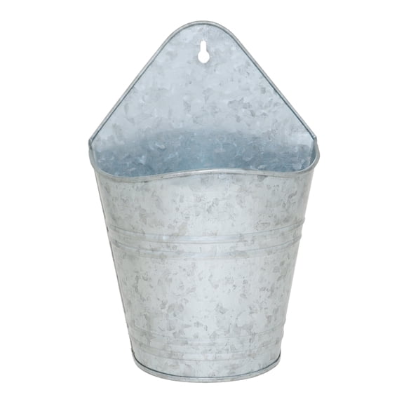Mainstays 10 in High Gray Galvanized Metal Planter