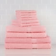 thumbnail image 1 of Mainstays 10 Piece 100% Cotton Towel Set, 2 Bath Sheets, 2 Bath 2 Hand and 4 Washcloths, Super Soft and Highly Absorbent Basic Solid Towel Set for Bathroom, Hotels, Spa and Gym – Pink, 1 of 7
