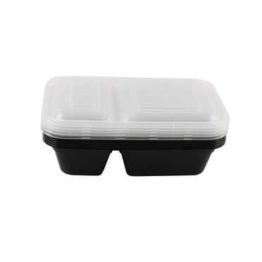 Mainstays 10 Piece 2 Compartment Meal Prep Food Storage Containers, Black