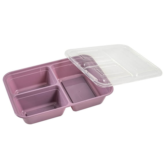 Mainstays 10 Piece 3 Compartment Meal Prep Food Storage Containers, Purple