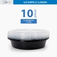 thumbnail image 1 of Mainstays 10-Piece (5 Containers + 5 Lids) Round Meal Prep Containers, 3-Compartments, 1L, BPA-Free, Microwave & Dishwasher Safe, 1 of 10