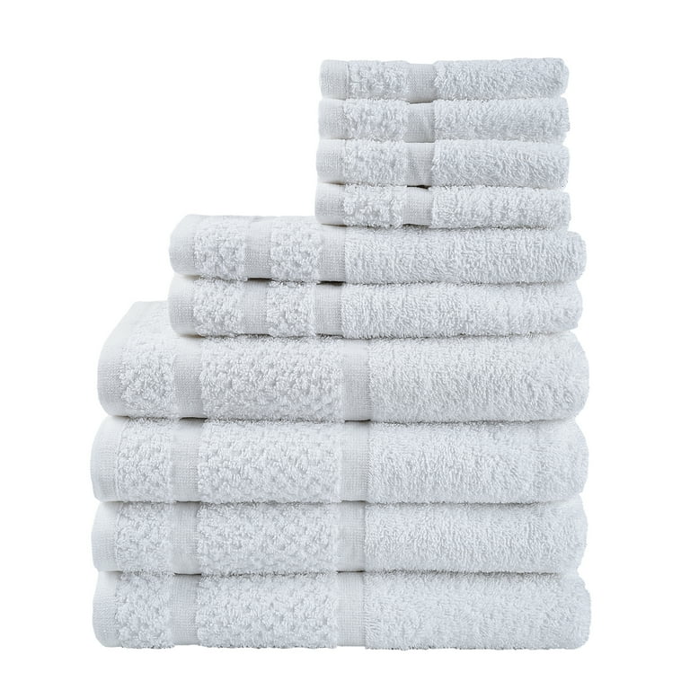 Mainstays 10 Piece Towel Set with Upgraded Softness Durability White Walmart