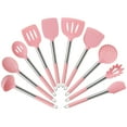 Mainstays 10 Piece Silicone Utensil Set Pink Mist