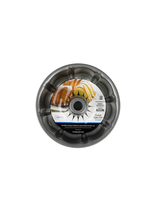 Mainstays 10" Round Non-Stick Carbon Steel Fluted Cake Pan