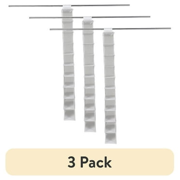 (3 pack) Mainstays 10 Shelf Hanging Shoe Organizer, Non Woven, Arctic White, Adult and Child