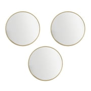 Mainstays Gold Round Decorative Wall Mirror Set, 10 in, Set of 3