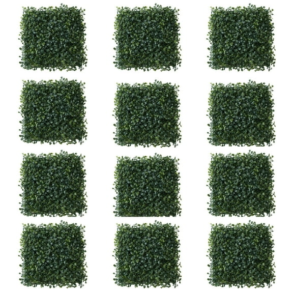 (12 pack) Mainstays 10" x 10" Green Artificial Decorative Boxwood Plant Mat