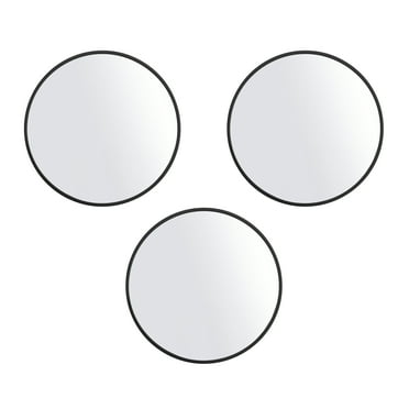 Mainstays 10" x 31" Black Round Wall Mirror, Set of 3