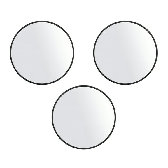 Mainstays x Black Round Small Decorative Wall Mirror for Bathroom or Living Room