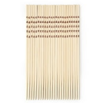 Mainstays 100% Bamboo Chopsticks, Long-10.43in, 12 Pairs, Red and Natural Bamboo Color