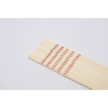 Mainstays 100% Bamboo Chopsticks, Long-10.43in, 12 Pairs, Red and Natural Bamboo Color