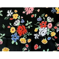 Mainstays 100% Cotton 1 Yard Precut Fabric Multi-color Black Floral
