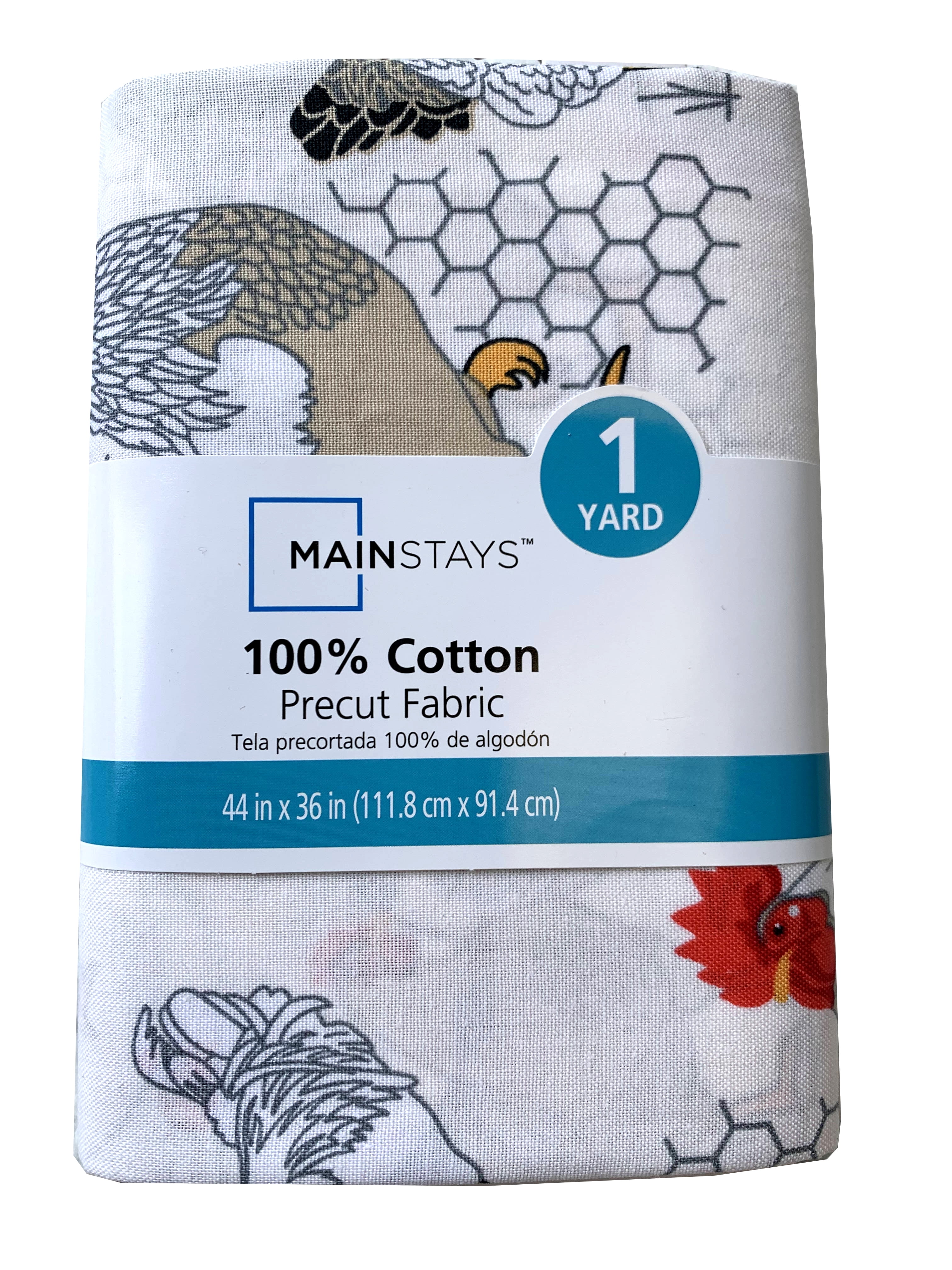 Mainstays 100% Cotton 1 Yard Precut Fabric Roost Ecru