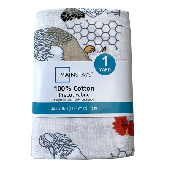 Mainstays 100% Cotton 1 Yard Precut Fabric Roost Ecru