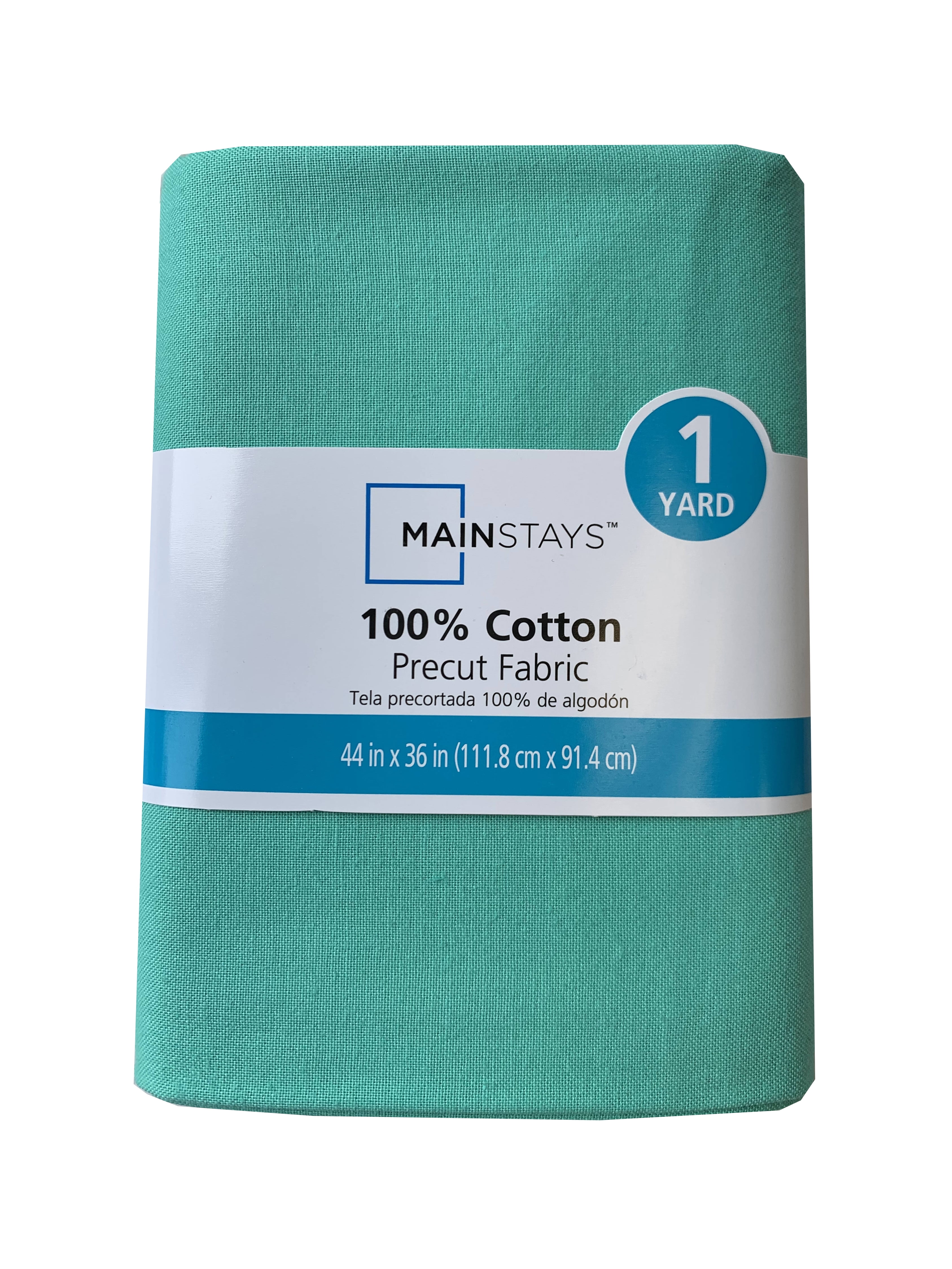 Mainstays 100% Cotton 1 Yard Precut Fabric Solid Aqua