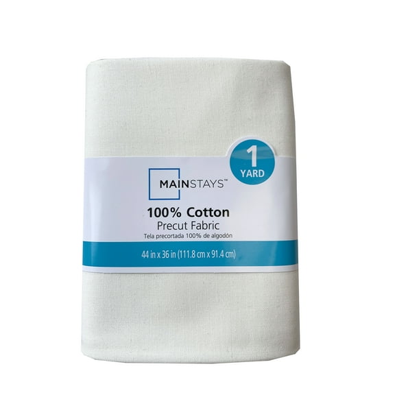 Mainstays 100% Cotton 1 Yard Precut Fabric Solid White