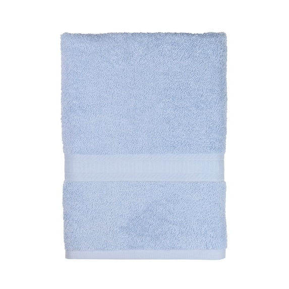 Mainstays 100% Cotton Bath Sheet, Super Soft and Highly Absorbent Basic Solid Premium Cotton Bath Sheet for Bathroom, Hotels, Spa and Gym - Blue