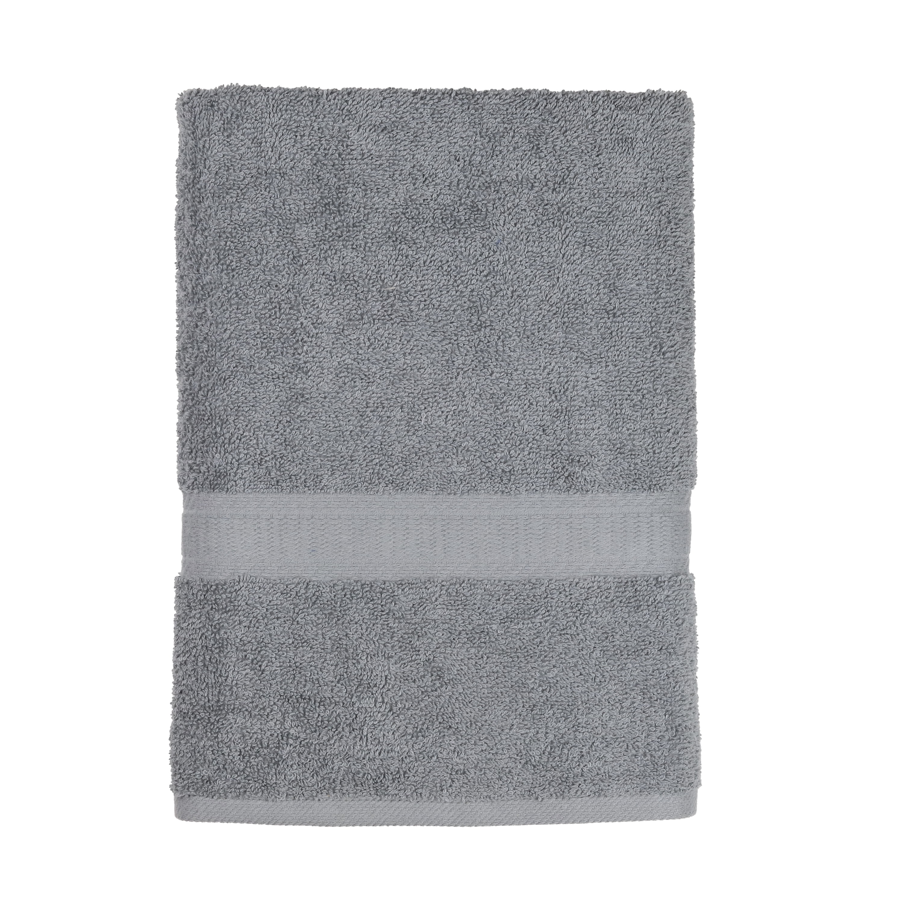 Mainstays 100% Cotton Bath Sheet, Super Soft and Highly Absorbent Basic Solid Premium Cotton Bath Sheet for Bathroom, Hotels, Spa and Gym - Grey