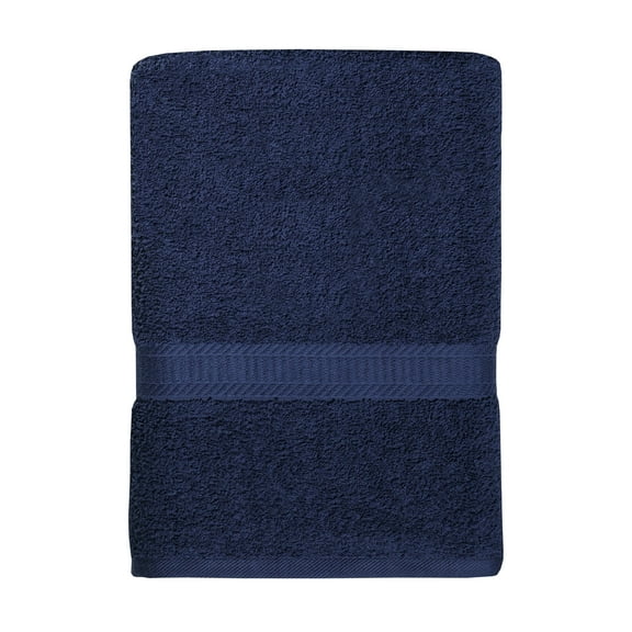 Mainstays Basic Bath Sheet,Soft 100% Cotton and Highly Absorbent Bath Sheet, Navy