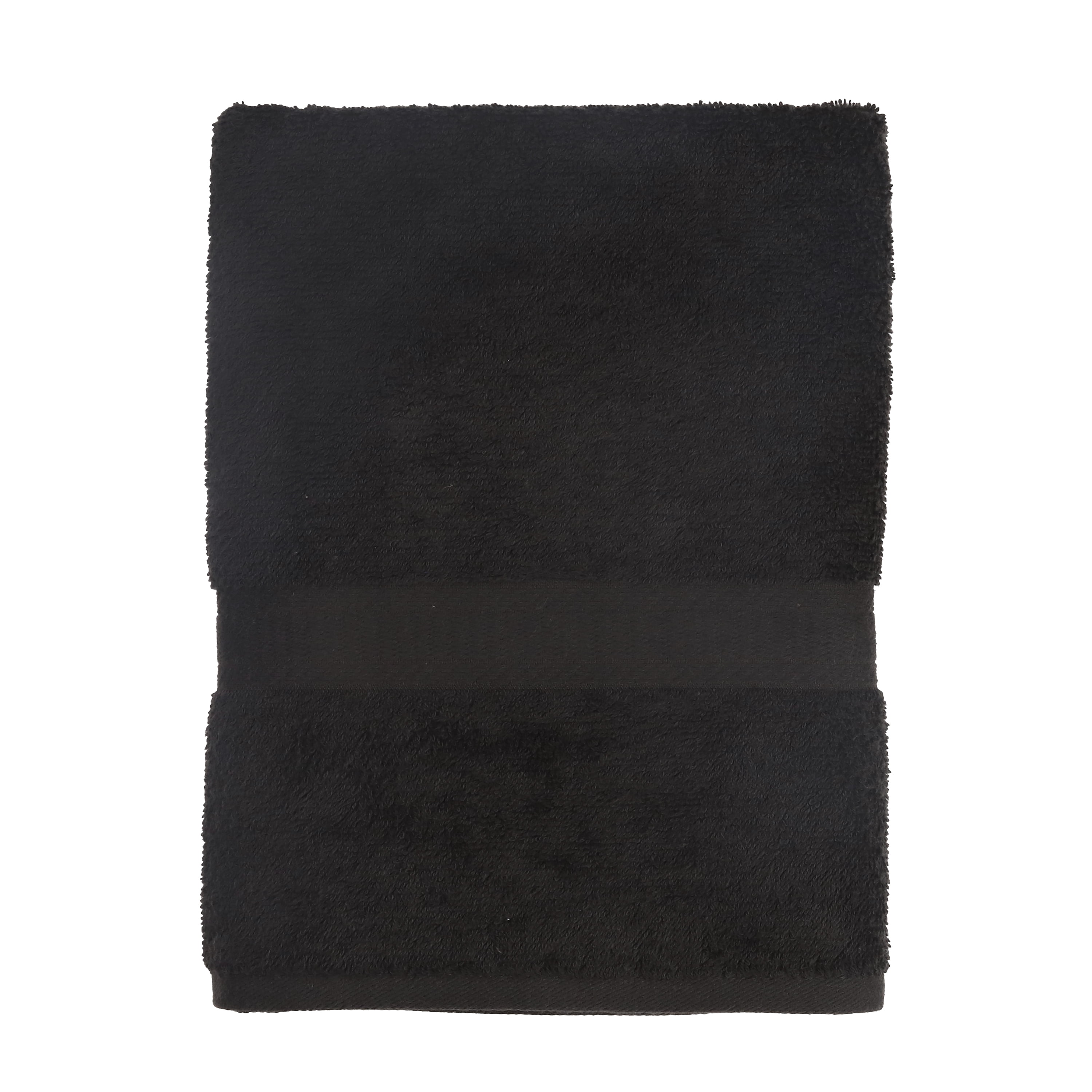 Mainstays 100% Cotton Bath Sheet, Basic Solid Premium Bath Sheet, Super Soft and highly absorbent Sheet for Bathroom, Hotels, Spa and Gym – Black