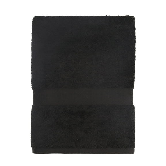 Mainstays Basic Bath Towel, Soft 100%  Cotton and Highly Absorbent Bath Towel, Black