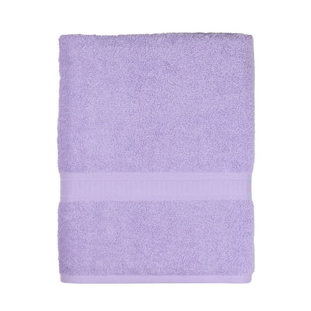 Mainstays Basic Bath Towel, Soft 100%  Cotton and Highly Absorbent Bath Towel, Purple