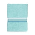thumbnail image 1 of Mainstays Basic Bath Towel, Soft 100%  Cotton and Highly Absorbent Striped Bath Towel, Aqua, 1 of 9