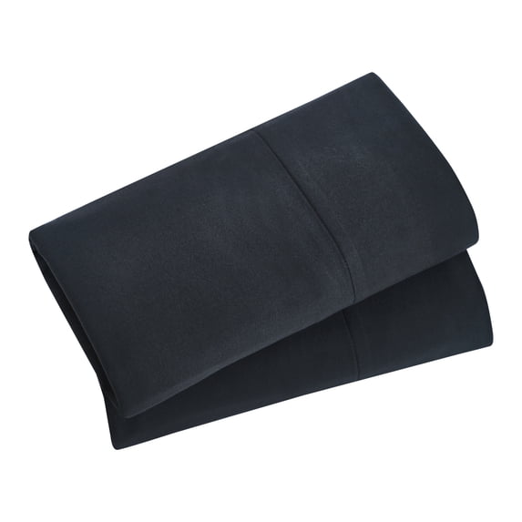 Mainstays 100% Cotton Dreamy Soft 2-Pack Pillowcases, 220 Thread Count Brushed and Washed Sateen, King, Rich Black