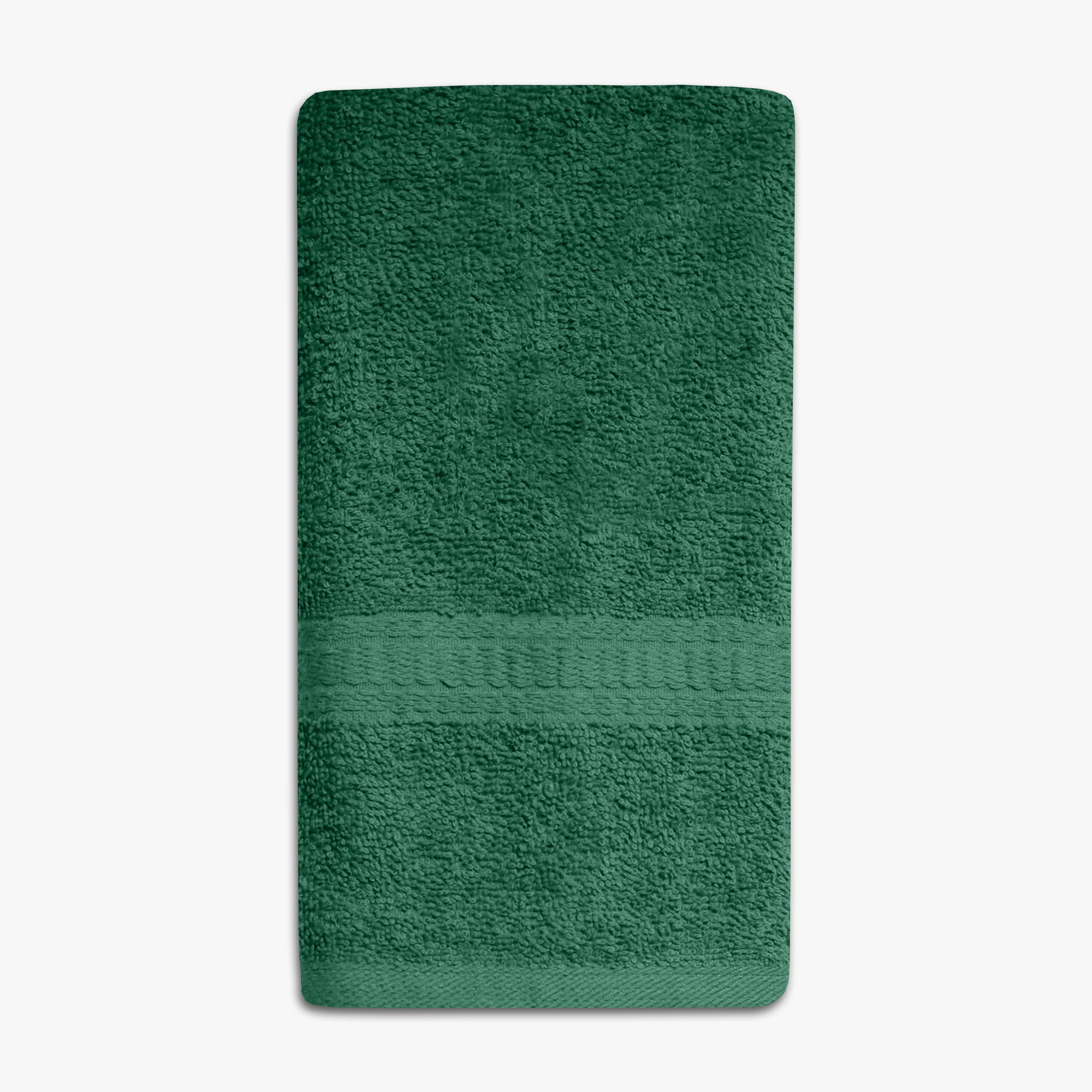 Mainstays 100% Cotton Hand Towel, Super Soft and Highly Absorbent Basic Solid Premium Hand Towel for Bathroom, Hotels, Spa and Gym – Green