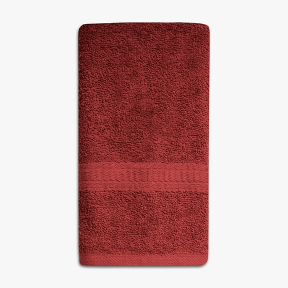 Mainstays Basic Hand Towel, Soft 100% Cotton and highly absorbent Hand Towel, Red