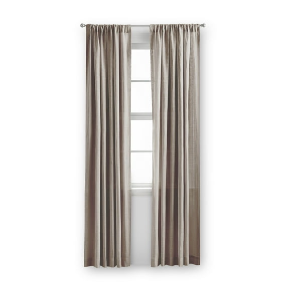 Mainstays 100% Cotton Indoor Sheer Rod Pocket Single Curtain Panel , Beige , 50" W x 84"L