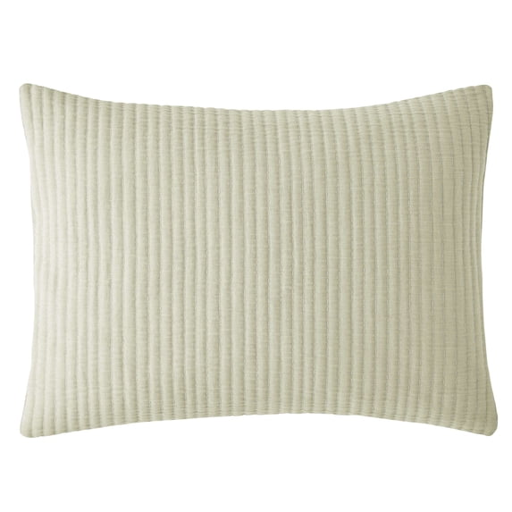 Mainstays 100% Cotton Matelassé Pillow Sham Bedding, Standard/Queen, 2 Pack, Green/Pink