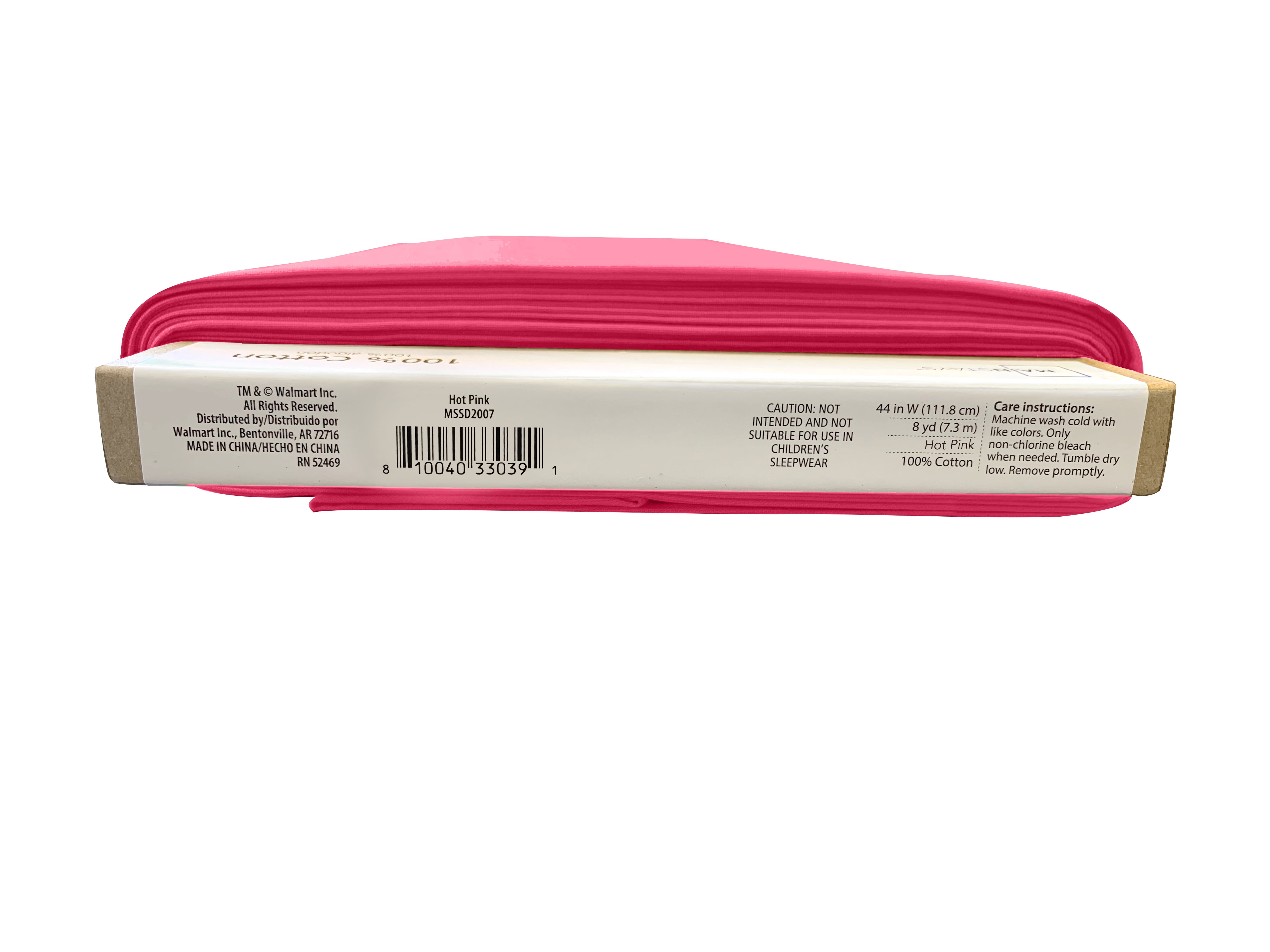 Mainstays 100% Cotton 44" Width Solid Print Sewing & Crafting Fabric by the Yard, Solid Hot Pink