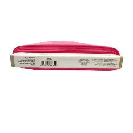 Mainstays 100% Cotton 44" Width Solid Print Sewing & Crafting Fabric by the Yard, Solid Hot Pink