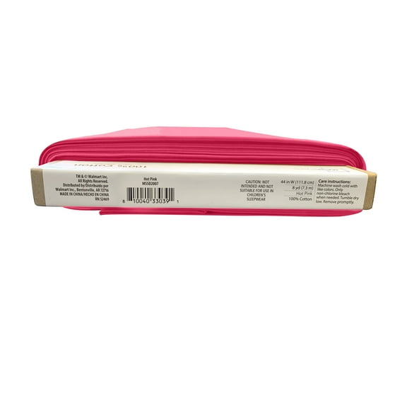 Mainstays 100% Cotton Solid Hot Pink, Quilt Crafts Fabric Cut By The Yard