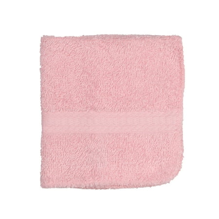 Mainstays 100% Cotton Washcloth, Super Soft and highly absorbent Basic Solid Premium Washcloth for Bathroom, Hotels, Spa and Gym – Pink