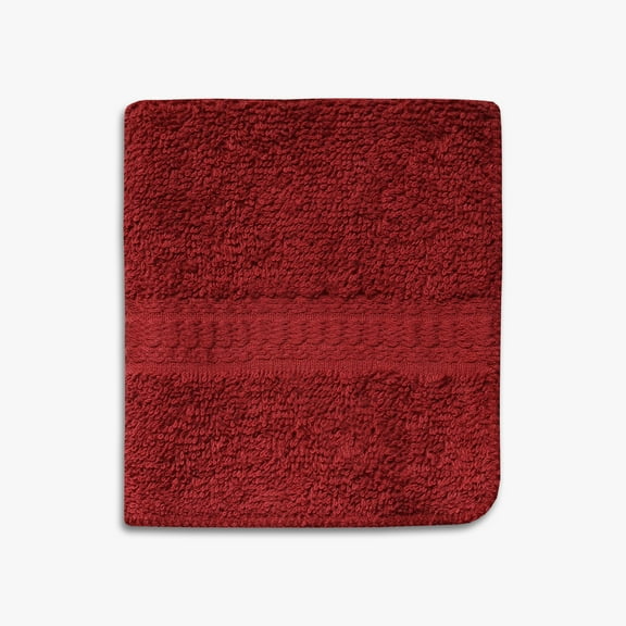 Mainstays Basic Washcloth, Soft 100% Cotton and Highly Absorbent Washcloth, Red