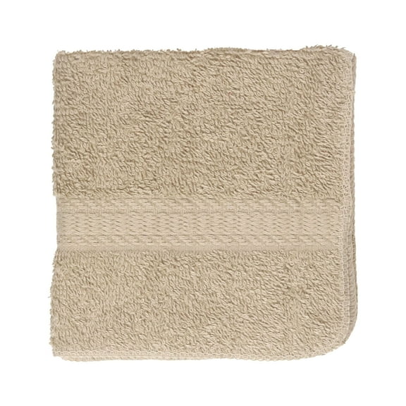 Mainstays Basic Washcloth, Soft 100% Cotton and Highly Absorbent Washcloth, Tan
