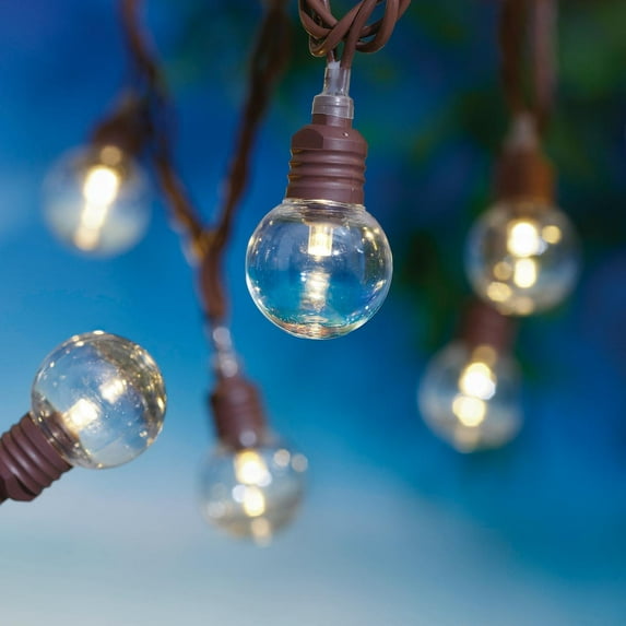 Mainstays 100-Count LED Plastic Globe Outdoor String Lights, with Brown Wire