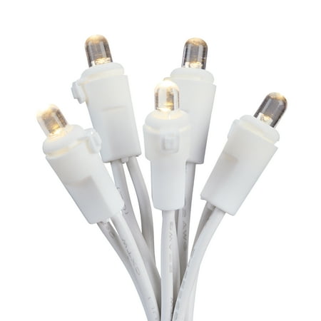Mainstays 100-Count Warm White LED Clear Dome Mini Lights, White Wire