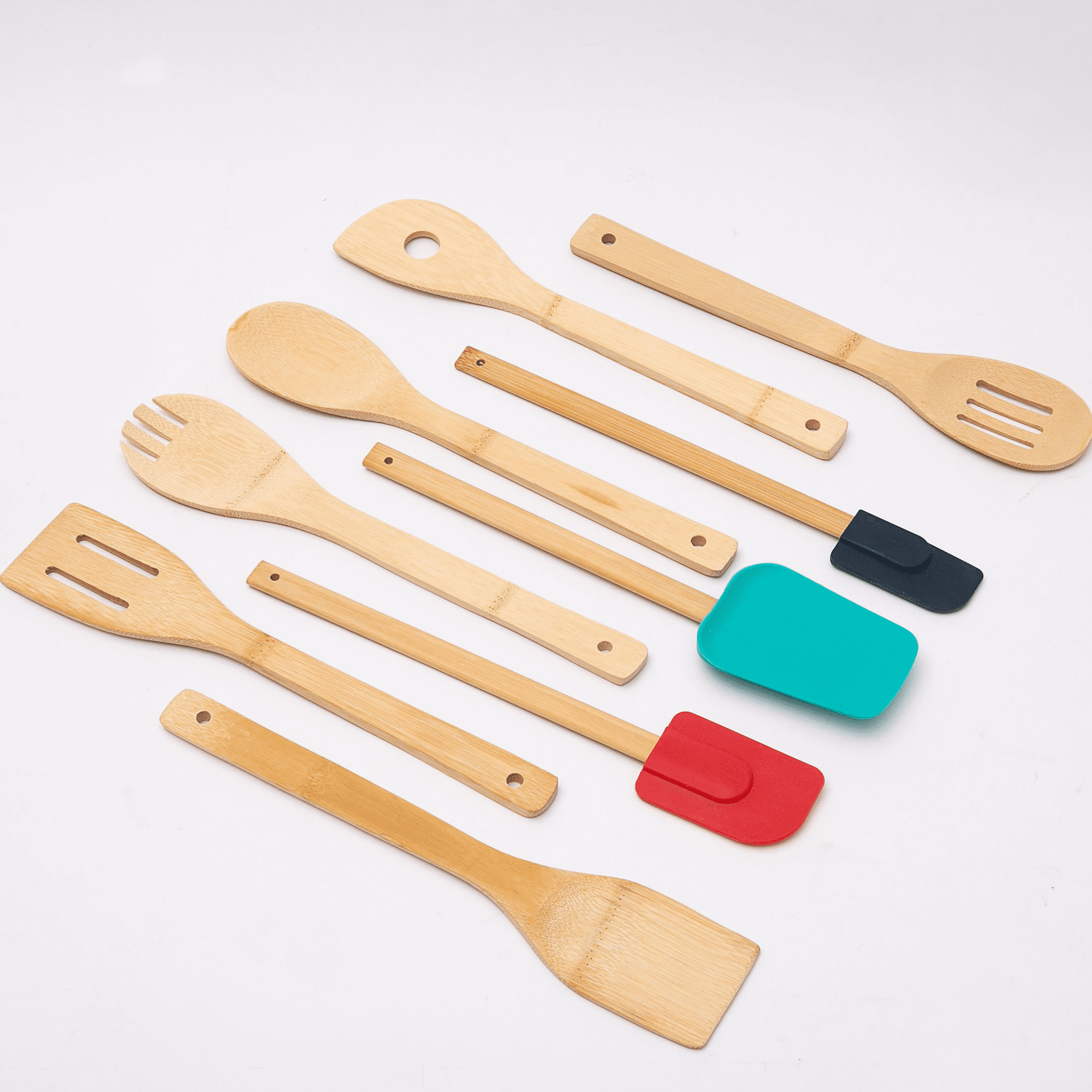 Mainstays 100% Natural Bamboo Tool and Gadgets 9 Pieces Utensil Set for Cooking - Walmart.com