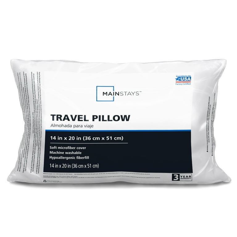 Mainstays Travel Pillow, 14 x 20 