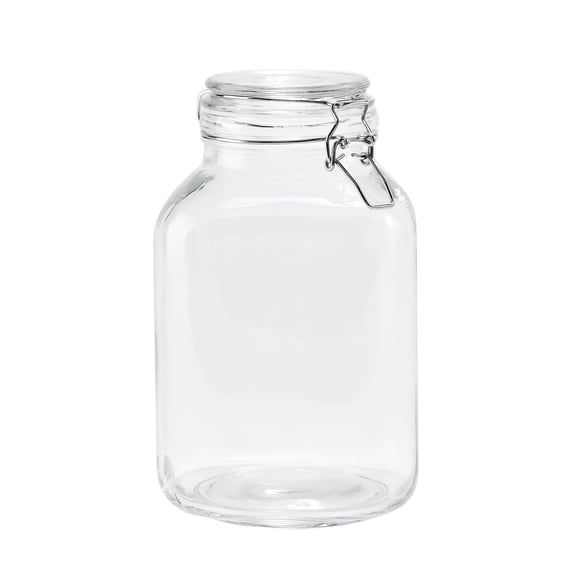 Mainstays 106 oz Clear Glass Airtight Storage Jar with Locking Lid, Pantry Food Canister