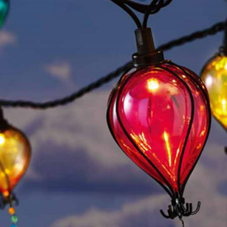 Mainstays 10-Count 7.4 ft Multicolor LED Tear Drop Outdoor String Lights