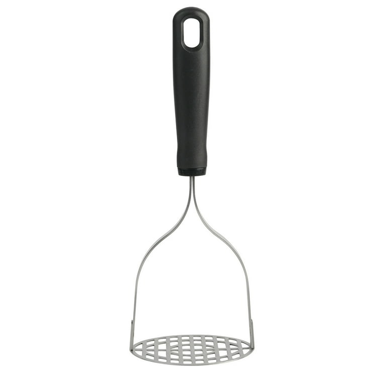 Mainstays 10in Stainless Steel Potato Masher Black Ergonomic