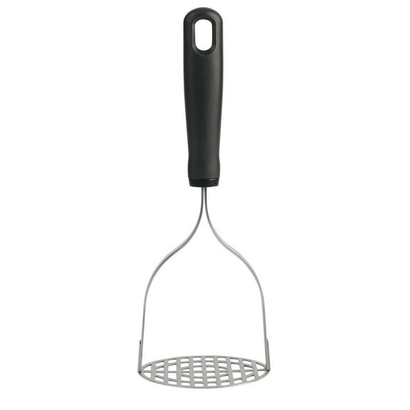 Mainstays 10in Stainless Steel Potato Masher, Black
