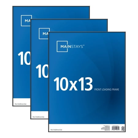 Mainstays 10x13 Front Loading Picture Frame, Set of 3