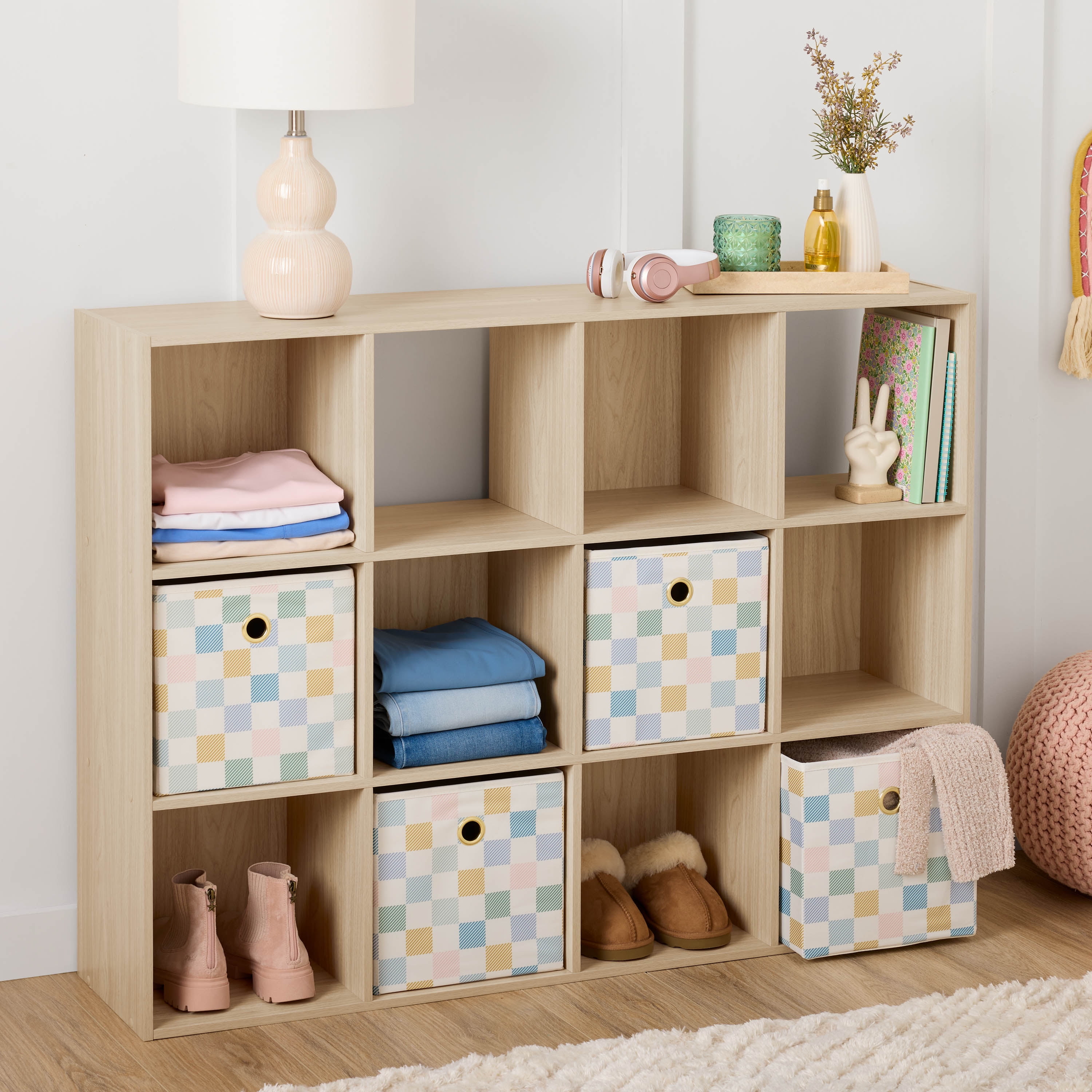 Mainstays 12 Cube Storage Organizer, Spring Pine