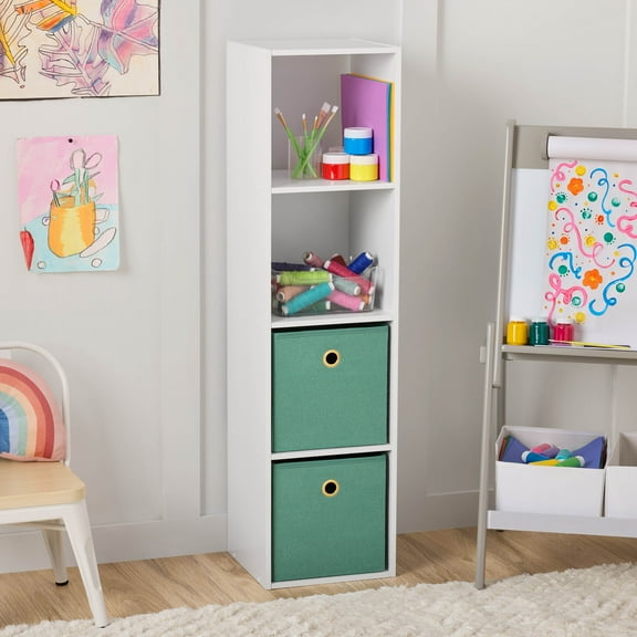 Mainstays 4 Cube Vertical Storage Organizer, White